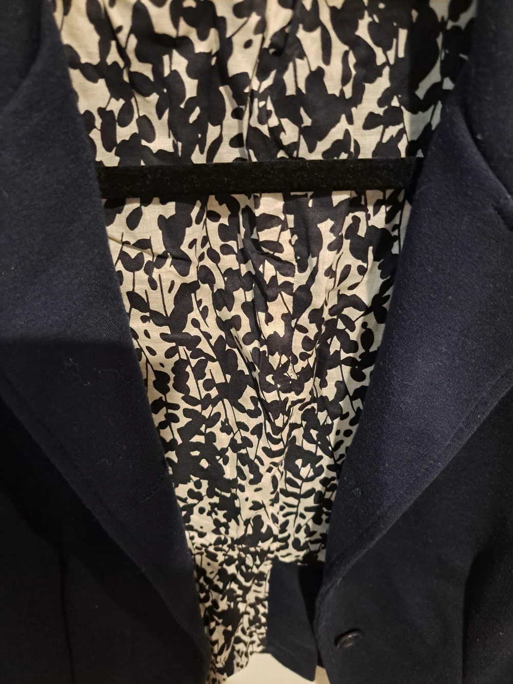 Tory Burch Navy Military-Inspired Blazer with Printed Lining